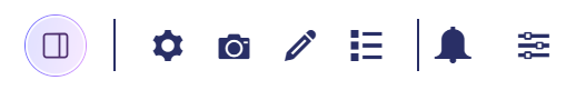 An AIMMS WebUI toolbar with the button that opens SENSAI highlighted on the left