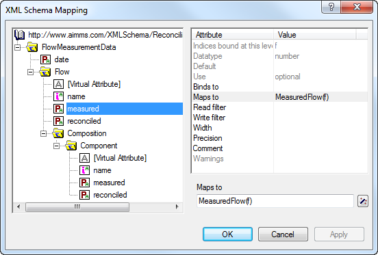 The **XML Schema Mapping** dialog box