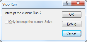 The **Stop Run** dialog box