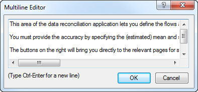 The **Multineline Editor** dialog box