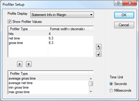 The **Profiler Setup** dialog box